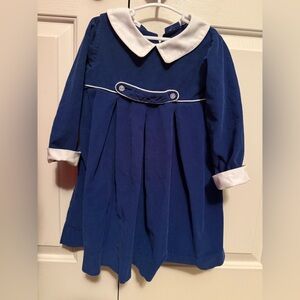Little English Navy Blue Dress with White Collar